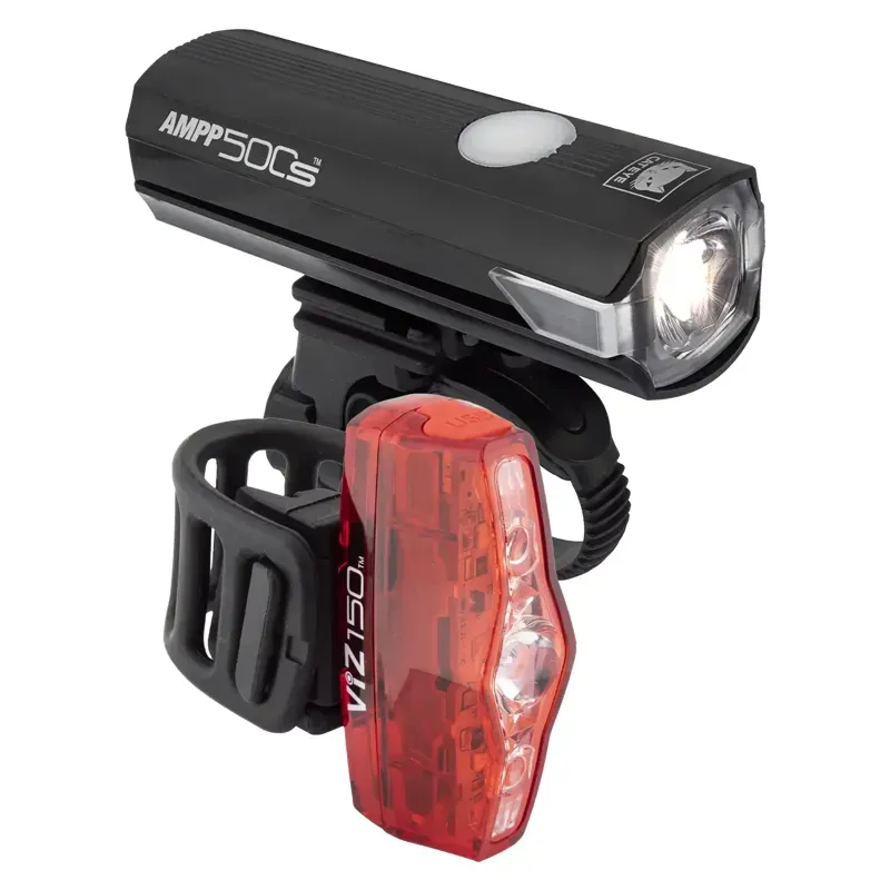 Cateye Ampp 500S/Viz 150 Bike Light Set in Black/Red-1