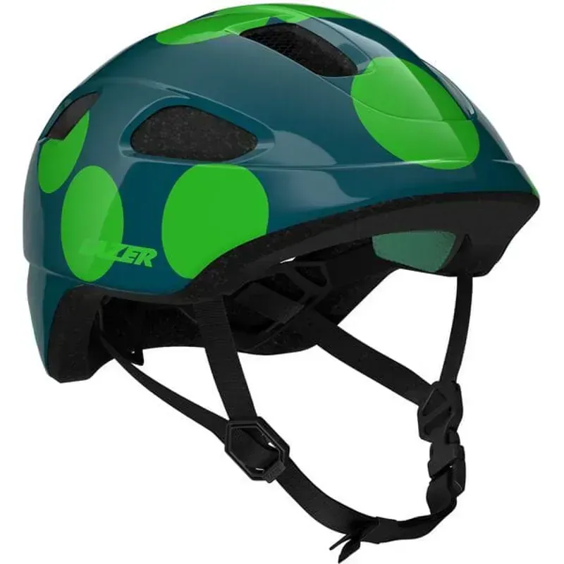 Lazer NutZ 2.0 KinetiCore Youth Helmet in Green Dots