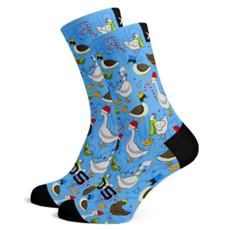 Sox Footwear Festive Flock Premium Large Crew Socks in Blue