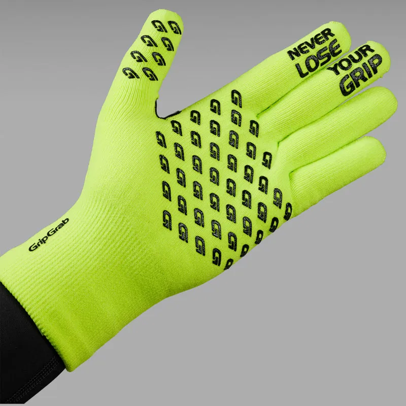 GripGrab Waterproof Knitted Gloves Yellow-2