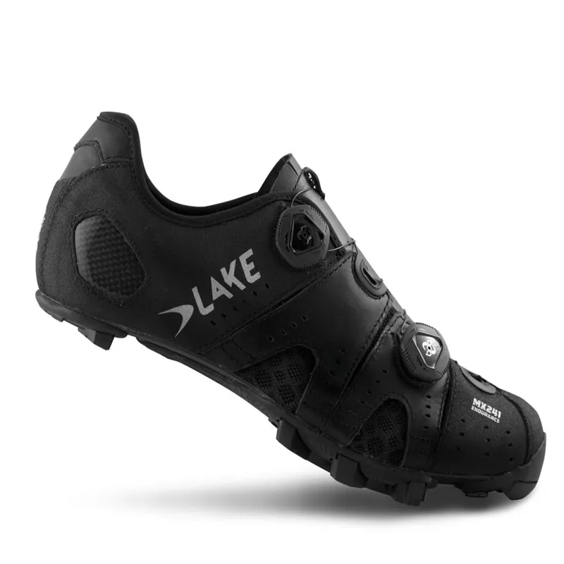 Lake MX241 Mountain Bike Wide Fit Carbon Shoe in Black 