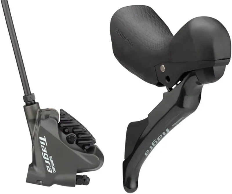 ST-4720 Tiagra 10-speed STI bled with BR-4770 flat mount calliper right front-1