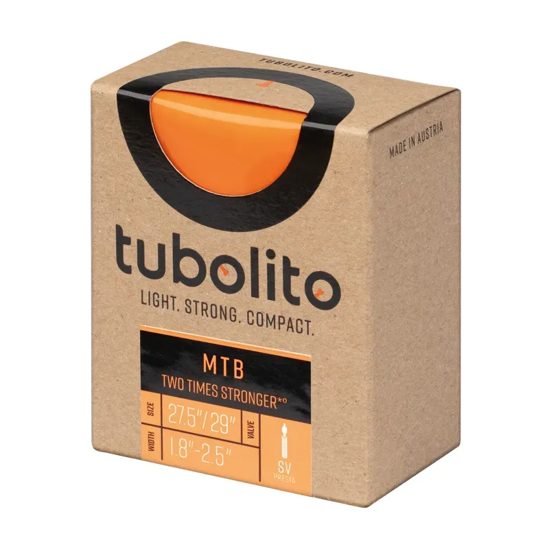 Tubolito Tubo 27.5x1.8-2.5-inch 42mm Presta Valve MTB Tube in Orange
